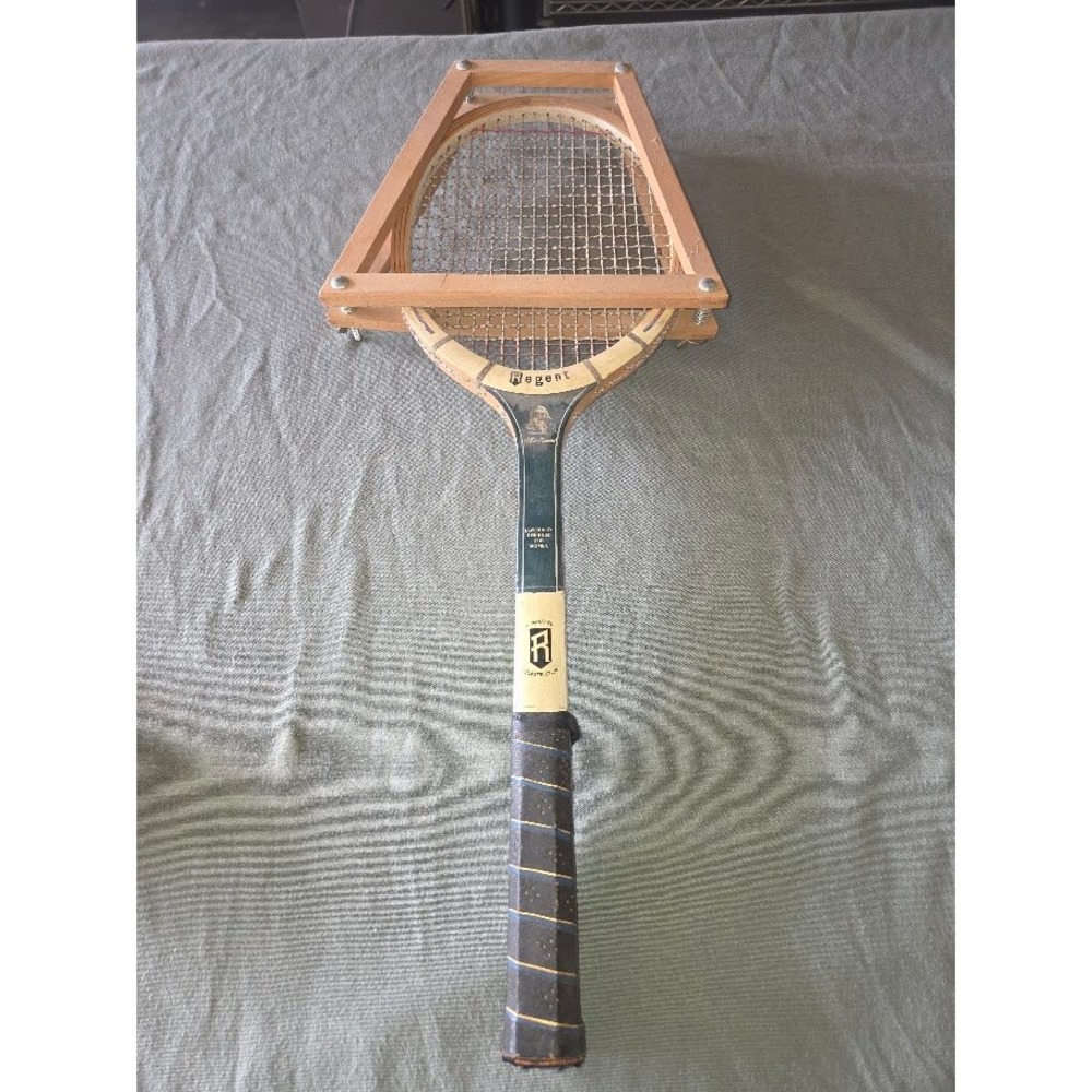 Vintage Regent Ellen Renwal Wooden Tennis Racket with Wood Press Frame